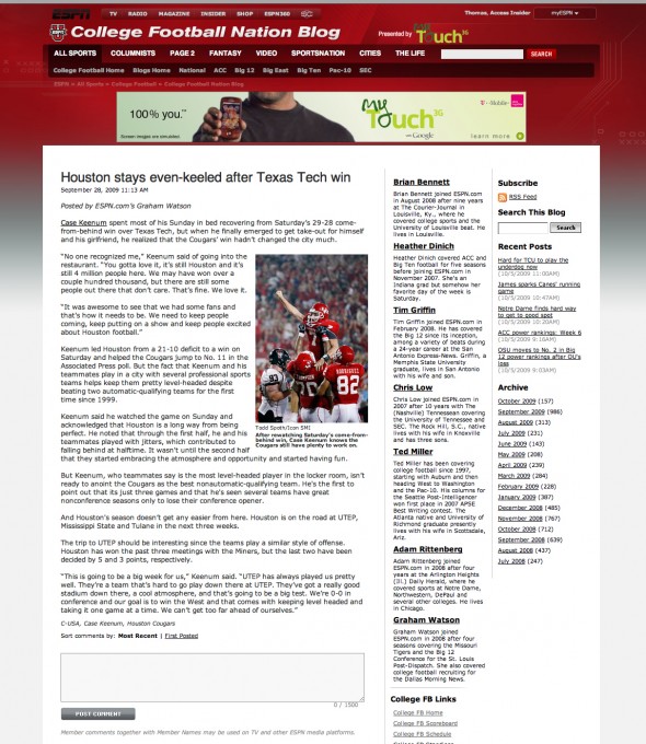 HOUSTON COUGARS FOR ESPN HOUSTON COUGARS FOR ESPN