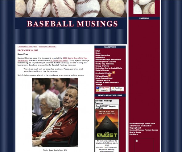 PRESIDENT GEORGE BUSH FOR BASEBALL MUSINGS PRESIDENT GEORGE BUSH FOR BASEBALL MUSINGS